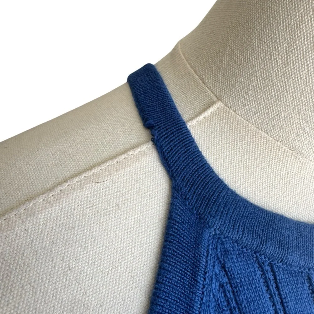 Boden - Ribbed Halter Midi Sweater Dress Cobalt Blue Sz 10